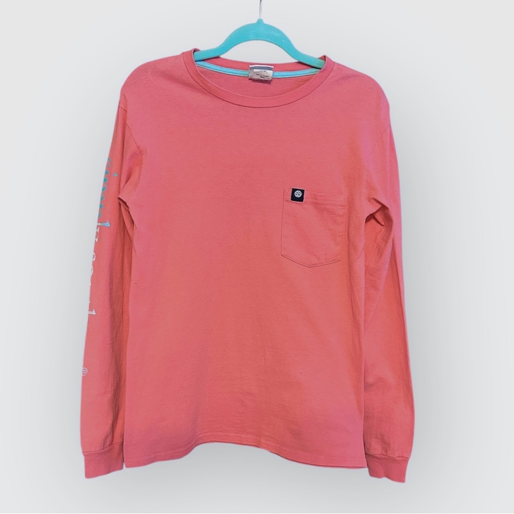 Simply Southern Salmon Pink Long Sleeve Tee-Sz Small